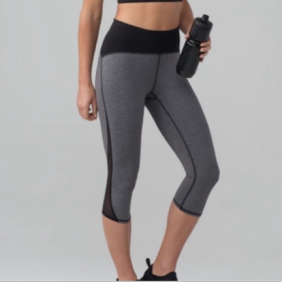 Lululemon Train Times Crop (17") black and gray - Picture 1 of 5